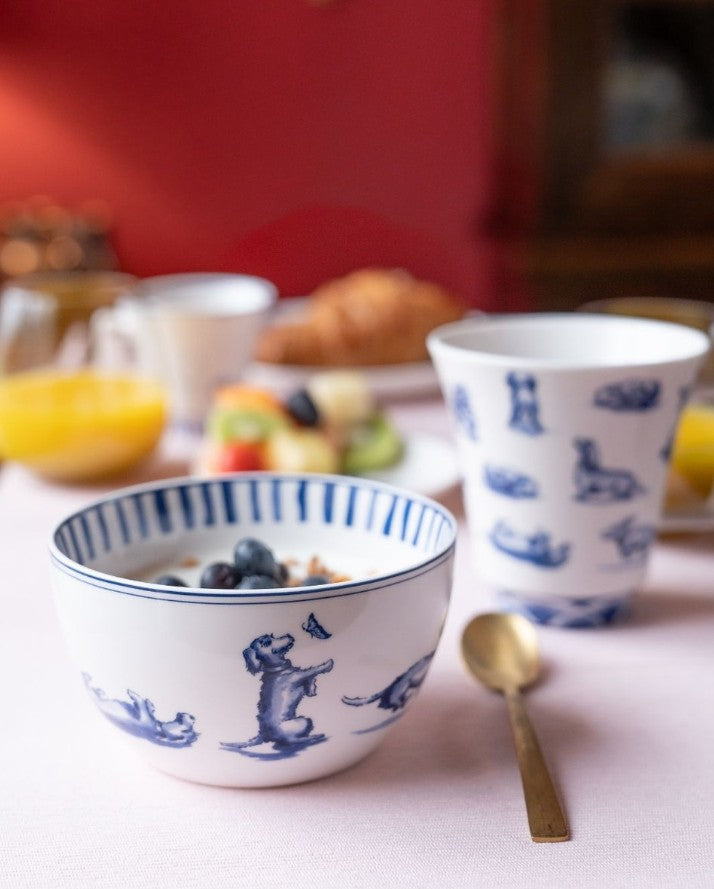 Long hair dachshund yoghurt bowl